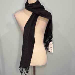 Zara NWT cotton and wool blend dark gray Scarf